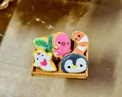 ミニチュア　ハンドメイド　アイシングクッキー　水族館　海の生き物　7