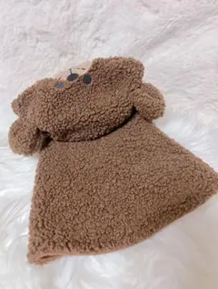 犬用くまさんフード付きボアコート