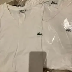 LACOSTE ホワイト Vネック Tシャツ 2枚セット サイズ3
