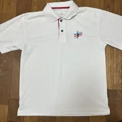 ホワイト ポロシャツ カラフル刺繍