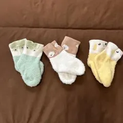 ベビー靴下 3足セット 動物モチーフ