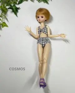 398.りかちゃん22cm チェック柄水着 ピュアニーモ2エモーション S用