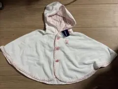 【新品未使用タグ付】フード付きウサギ刺繍ポンチョ　タオル地 70-90cm