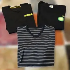 DUNLOP ストライプ柄 Tシャツ フリーサイズ他2枚セットのサムネイル