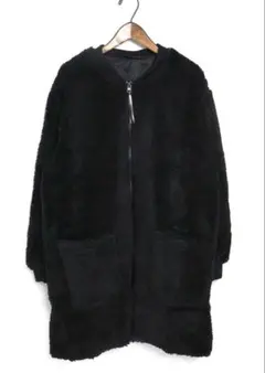 ARMEN ジップアップフリースリブカラーコート