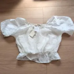 未使用品 エムズエキサイト ホワイト バルーン袖 ブラウス