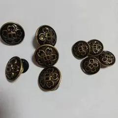 中学生の学生服の取り替えボタン　標準　サクラ　裏ボタントメ付き　黒プラスチック