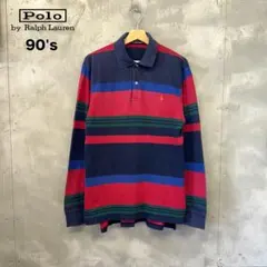 90's POLO by RALPH LAUREN 長袖 ポロシャツ ボーダー