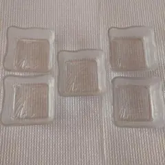 ガラス製小皿 5個セット 草の模様