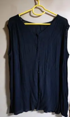 黒 ノースリーブ ♪チュニック ボタン付き