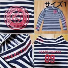 美品　パーリーゲイツ　モックネックシャツ　サイズ1 ボーダー