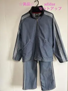 【美品】adidas アディダス　デニム　上下セットアップ　サイズ（M〜Ｌ）