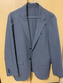 感動ジャケット　ユニクロ　ダークグレー　スーツ　ウールライク