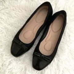 【未使用級】ALL DAY Walk スクエアトゥブラックパンプス 24センチ