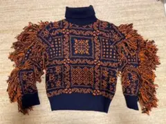 Sacai バンダナ柄 フリンジタートルネックニット（7/18まで出品