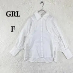 【グレイル】長袖シャツ ブラウス 裾スリット ボリュームスリーブ F ホワイト
