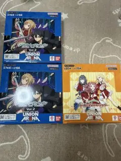 ソードアートオンライン　ユニオンアリーナ　新品未開封　テープ付き 3BOX BANDAI ソードアート・オンライン UNION ARENA BOX ブースター