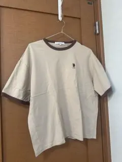 U.S. POLO ASSN. リンガーTシャツ ベージュ ブラウン ロゴ刺繍のサムネイル