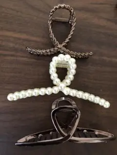 ヘアクリップ　髪留め　パール
