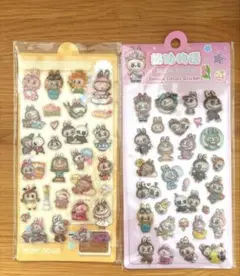 3D立体ぷっくりシール、ウォーターインボンボンシール2枚セット