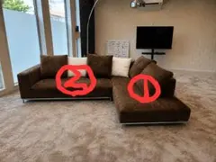②部分　B&B Italia Eジョージ カウチソファ クッション付き ①部分 B&B Italia GEORGEジョージ カウチソファ クッション付き