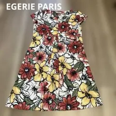 EGERIE PARIS 花柄ワンピース ひざ丈 半袖　フリーサイズのサムネイル