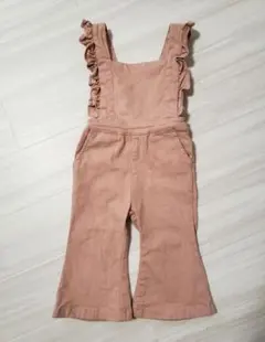 韓国☆オレンジベージュ肩フリルサロペット　70サイズ　ベビー　女の子