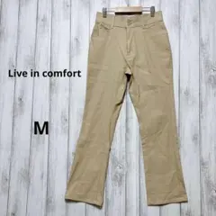 Live in comfort カジュアルパンツ M コットン混 ストレッチ