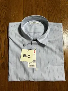 ユニクロC ブロードオーバーサイズストライプシャツ