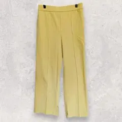 ニコアンド パンツ L イエロー センタープレス スリット