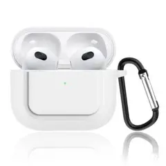 AirPods 3 ケース シリコン素材 保護カバー ワイヤレス充電可能 白