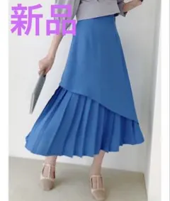 新品　dazzlin ダズリン　カクレプリーツレイヤードスカート ブルーのサムネイル