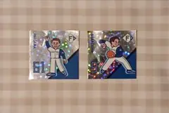 北海道日本ハムファイターズ　超お菓子祭り　イラストステッカー　中島卓也　今川優馬