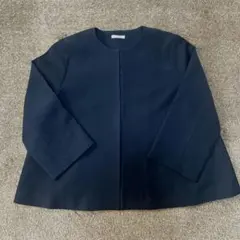 Honeys Aラインノーカラージャケット ダークネイビー M セレモニー