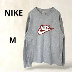 【NIKE／ナイキ】長袖カットソー　M　ロンT　ロゴプリント　グレー　カジュアル