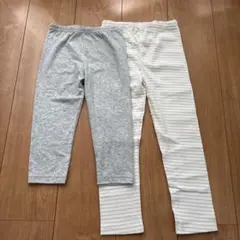 120サイズ グレー・ホワイト レギンスセット