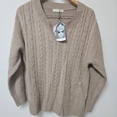 SHOO・LA・RUE ケーブル編み ニット ベージュ
