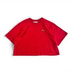 TRANOI.赤Tシャツ トラ刺繍が可愛い！着痩せ効果◎ゆったりコットン100%のサムネイル