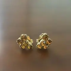 ビンテージ　オレンジ×ゴールド クリスタルスタッドイヤリングのサムネイル