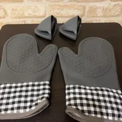 鍋つかみ ミトン 2点 ＆ ミニ鍋つかみ 2点 セット