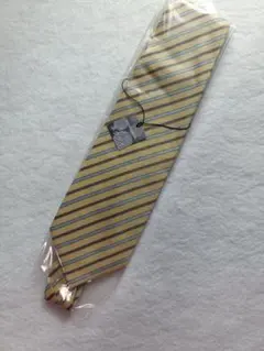 新品　洗えるネクタイ　イエローストライプ②