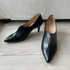 極美品 MAMIAN マミアン フロントスリットブーティー 黒 23.5