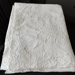 フランスアンティーク ロングクロス センター リネン モノグラム