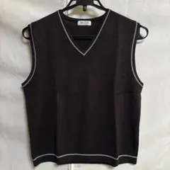 COMME CA DU MODE ダークグレー Vネックベスト