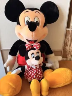 ディズニー ミッキー＆ミニー ぬいぐるみセット 大小 / 洋服着脱可