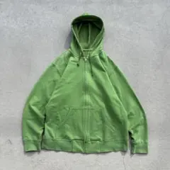 00s OLD UNIQLO ジップパーカー 短丈 Y2K グリーン フェード