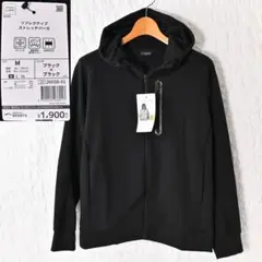 U4 新品 Men M ワークマンスポーツ リフレクティブストレッチパーカ 黒