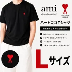新品 AMI PARIS アミパリス ポロシャツ 黒 L 赤ハートロゴ - メルカリ
