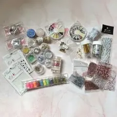 【まとめ売り】ネイルパーツ・アート用品セット（グリッター/ストーン/ホイル等）
