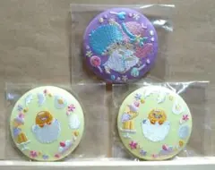 サンリオキャラクターズ　刺繍缶バッジ　３点セット